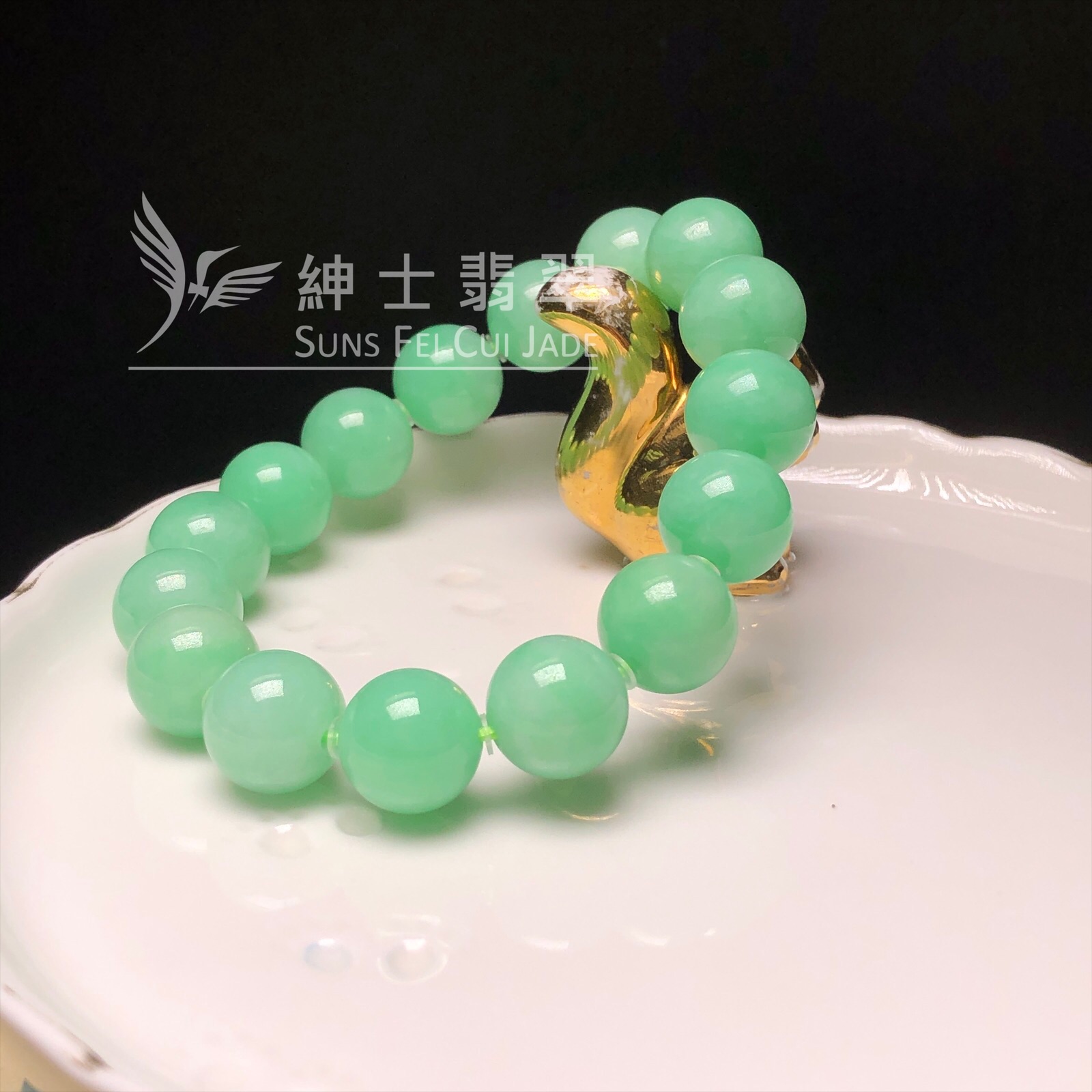 CA00785 滿綠翡翠手串12mm