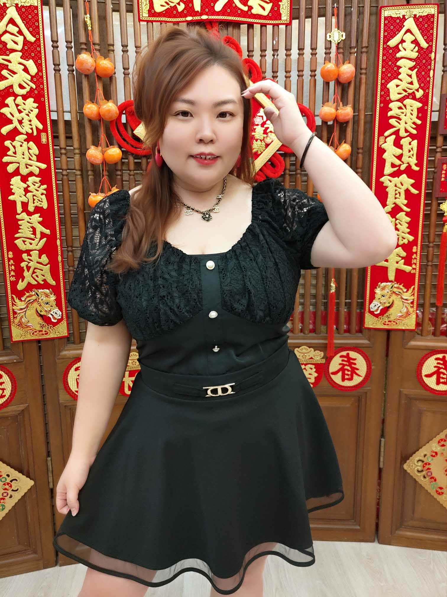 NJL08 TW#3817 短袖蕾丝拼接修身上衣