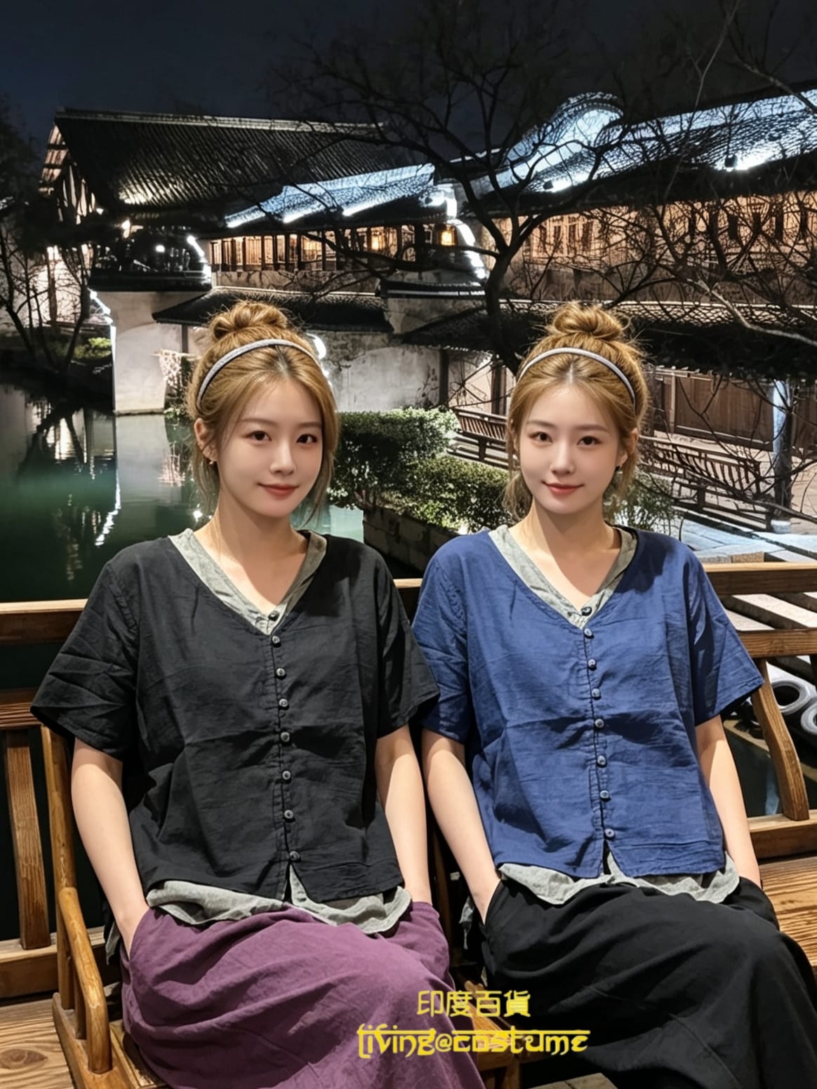泰國純棉假兩件上衣