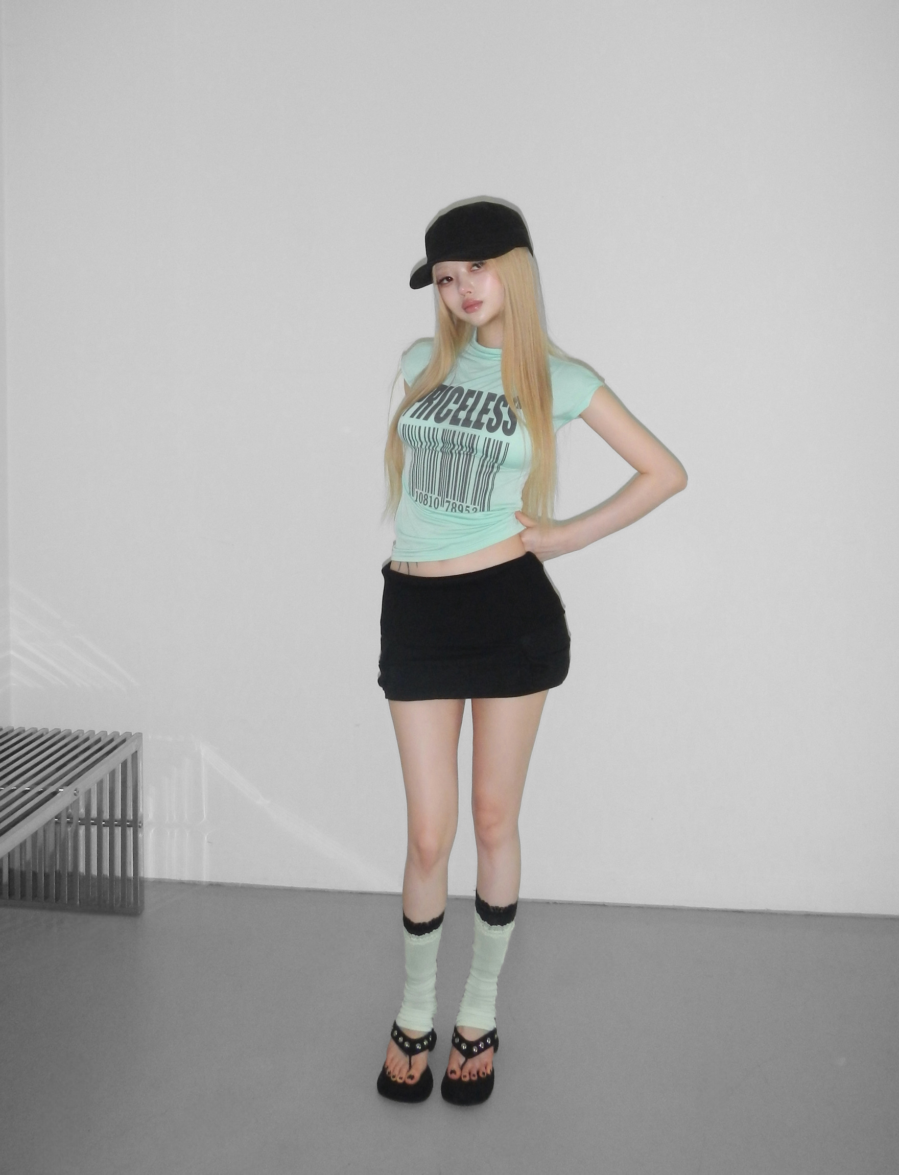Mock Neck Slim-Fit Graphic Top