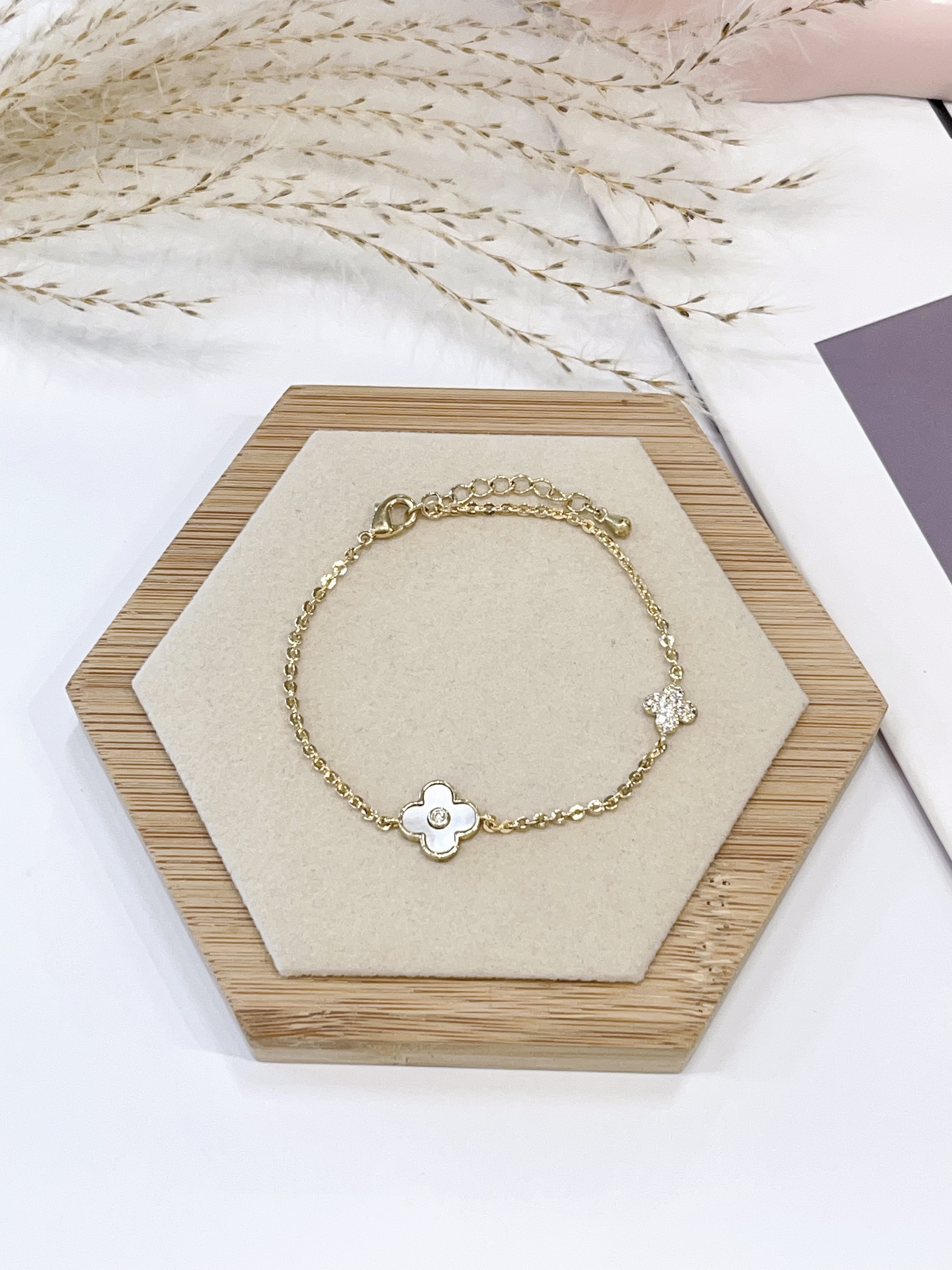 贝壳×满钻四叶草手链