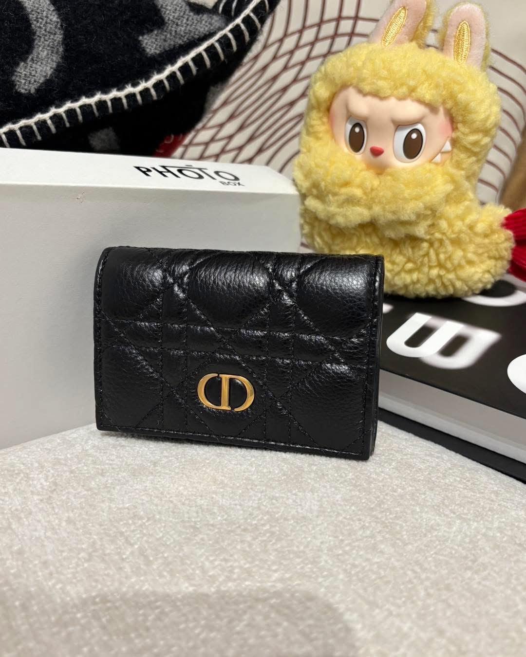 全新 Dior Caro Glycine Wallet Black Supple Cannage Calfskin 100%Authentic, 全新Brand New ✅收據✅Dust bag✅Box