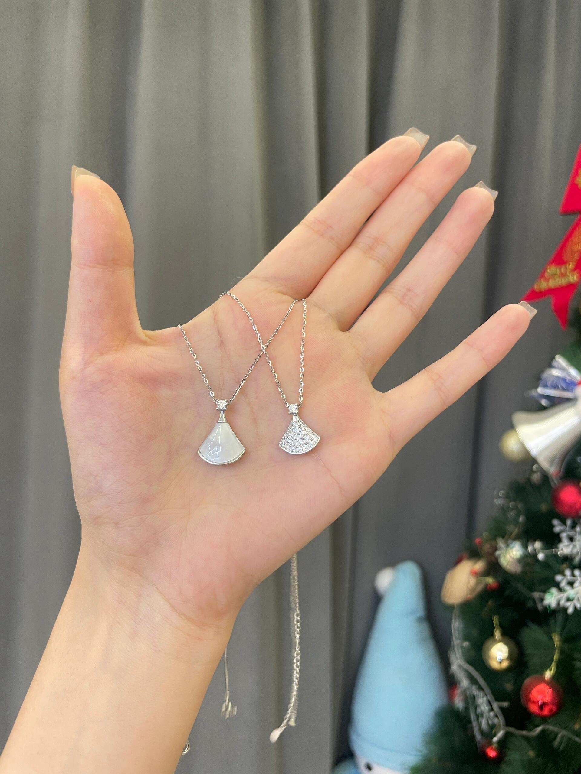 贝母小扇子项链