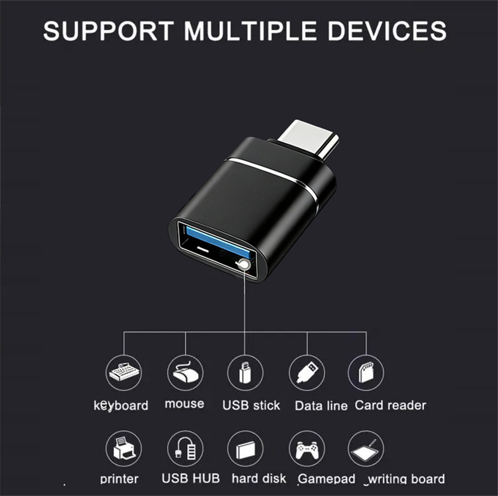 Type-c轉USB OTG轉接頭 黑色 UA0536