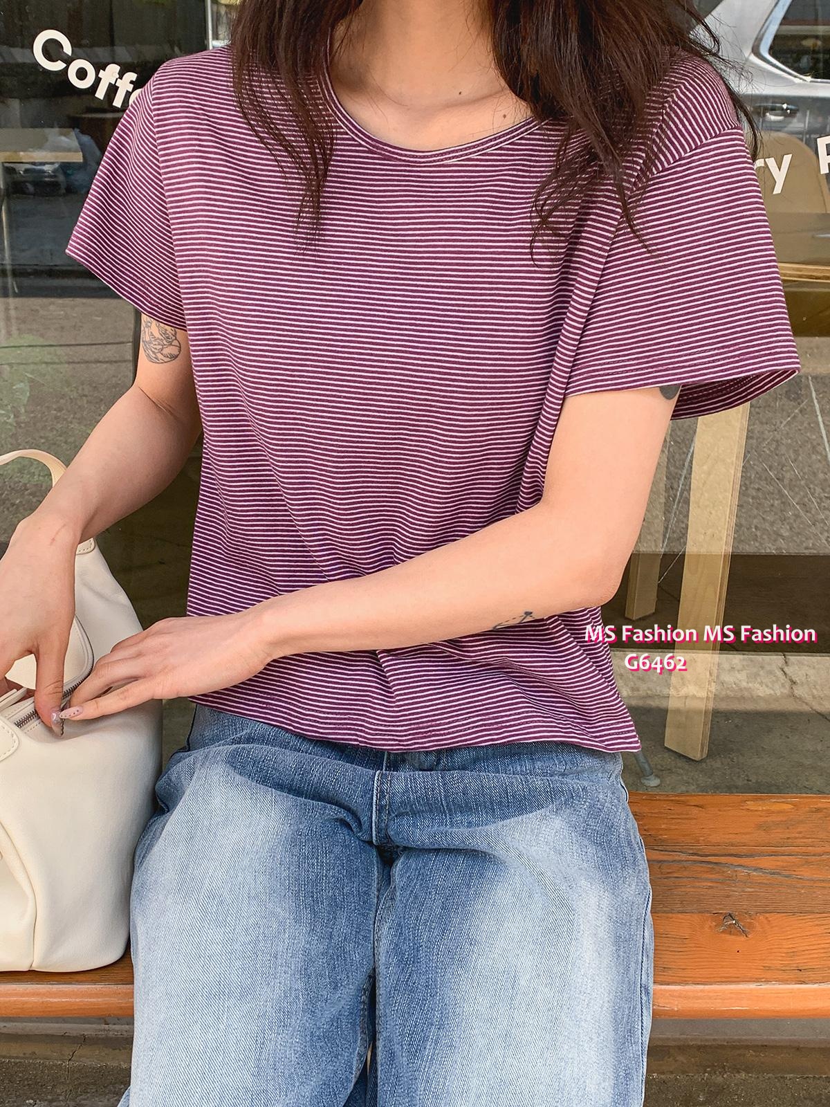 G6462 靚色橫間tee