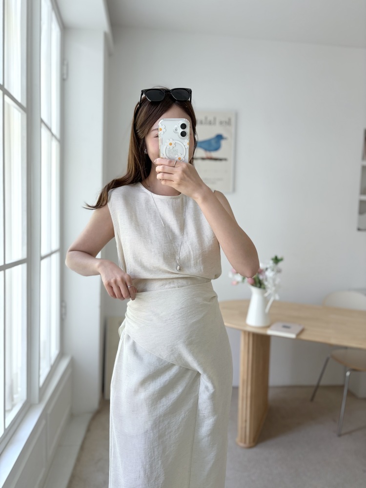 Effortless Wrap Dress (Oat)