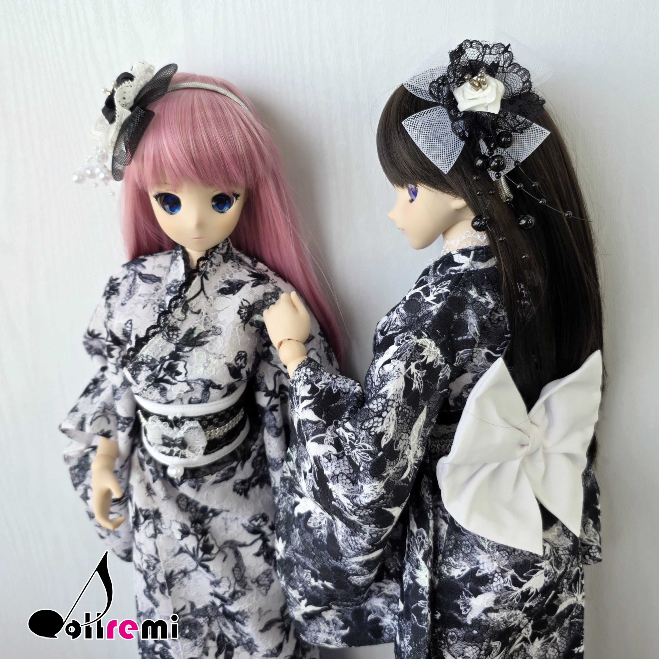 【dollremi】(DD0895) 黑白蕾絲和服 Black and White Lace Kimono