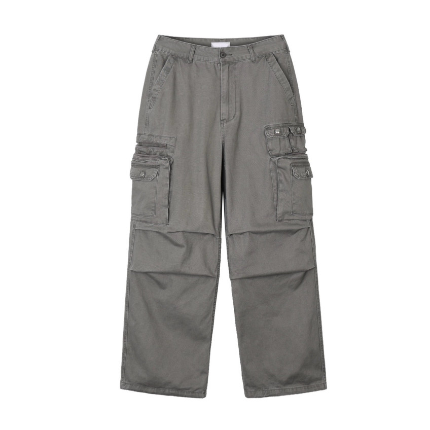 Cotton Wide-Leg Cargo Pants(Unisex)