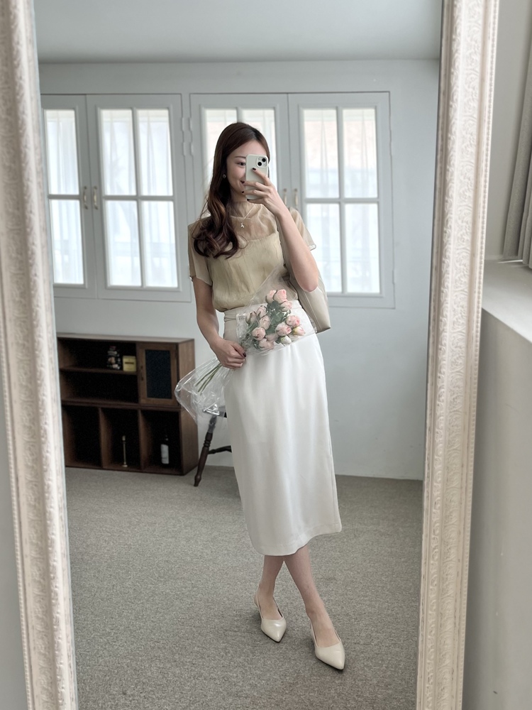 Atelier Belted Skirt (Ivory)
