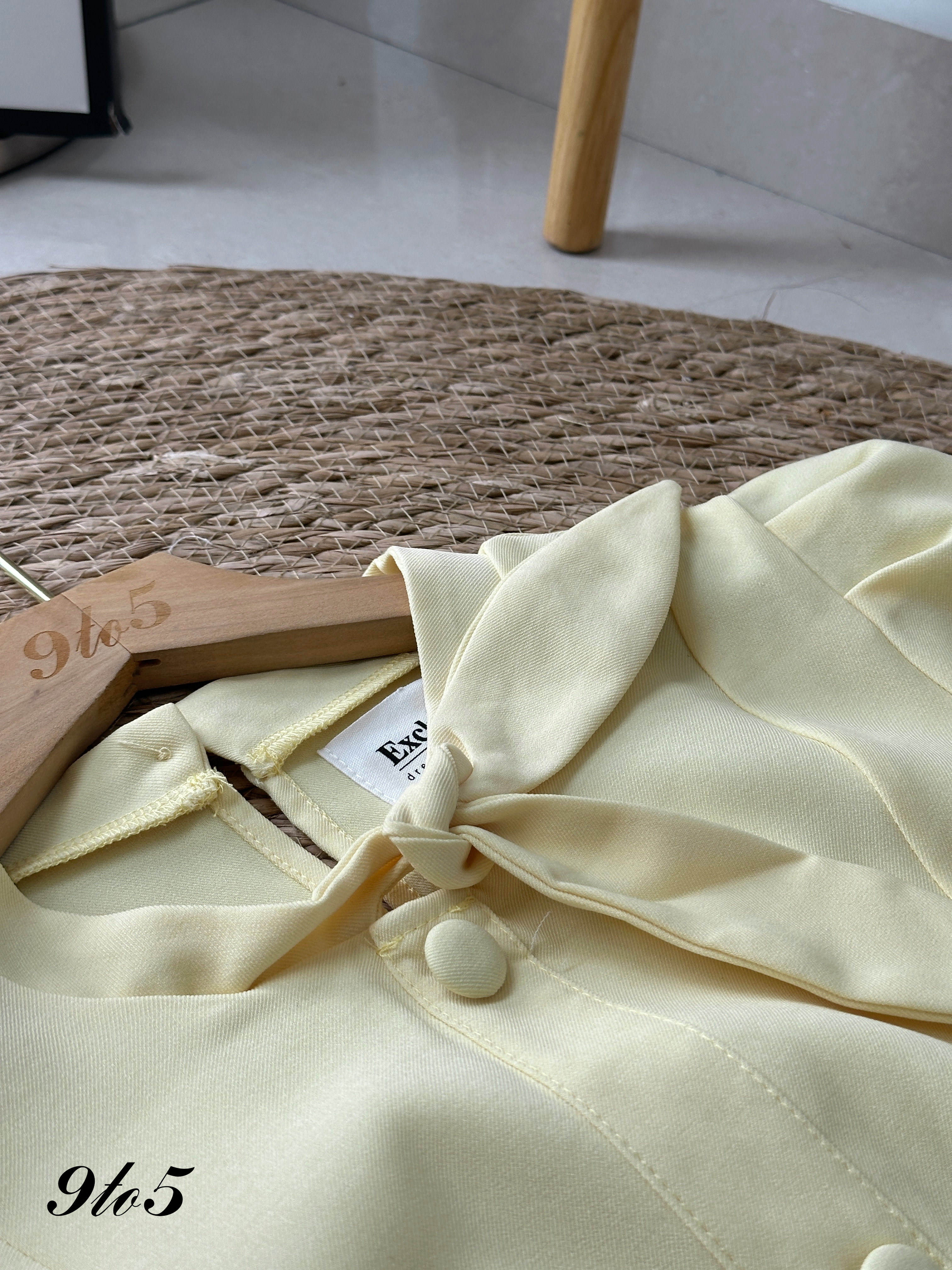 T4175 Puff Sleeve Tie Neck Top - 4 Colors 