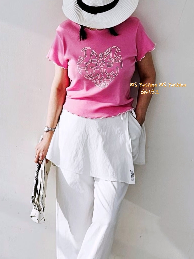 G6132 韓國🇰🇷型格字母心心top