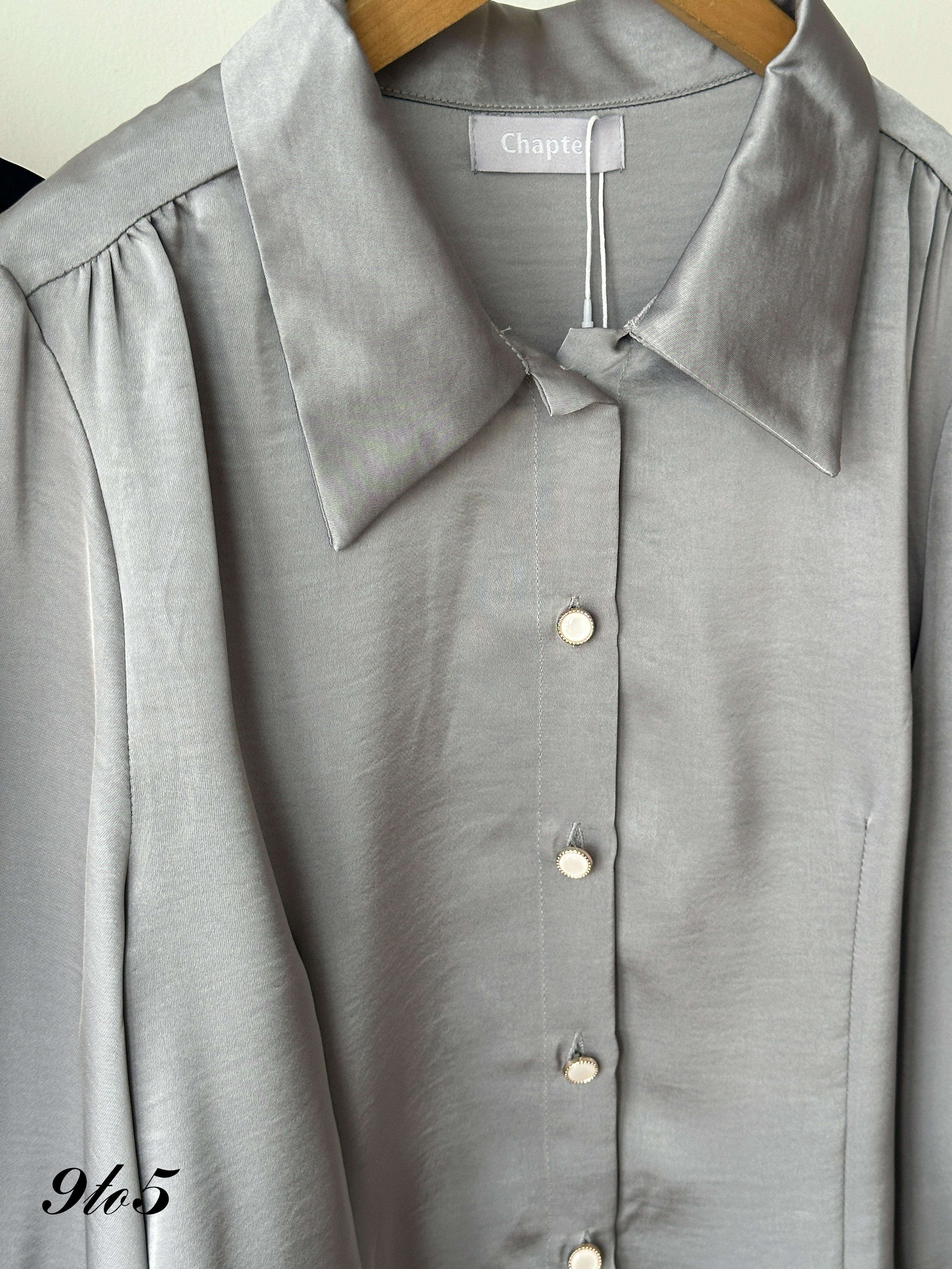 T4160 Puff Sleeve Satin Blouse - 4 Colors 