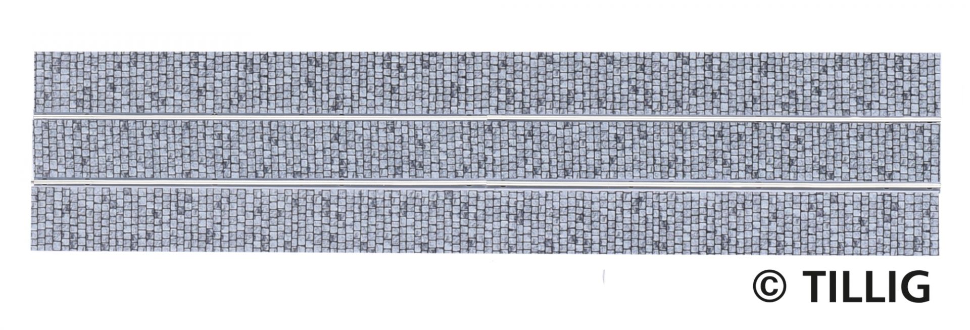 Tillig LUNA HO 單軌鋪路石直軌 1:87 Single-track branches paving-stones 馬路路軌•城市輕軌•電車路軌