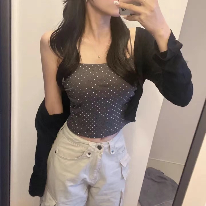 韓國波點吊帶背心(有 pad)