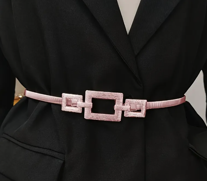 Elegant Style Metal Buckle Skinny Belt 