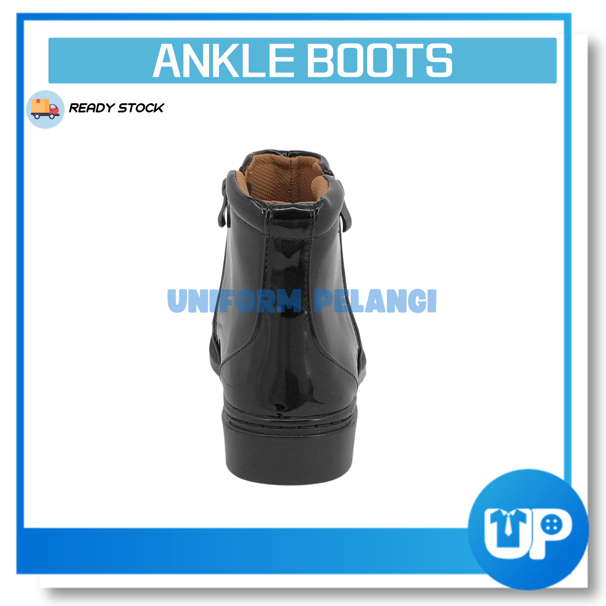 ABARO Kasut Kilat Kulit Ankle Boots Formal Shoes/Kasut Potong Polis/SWAT Boots Faux Leather