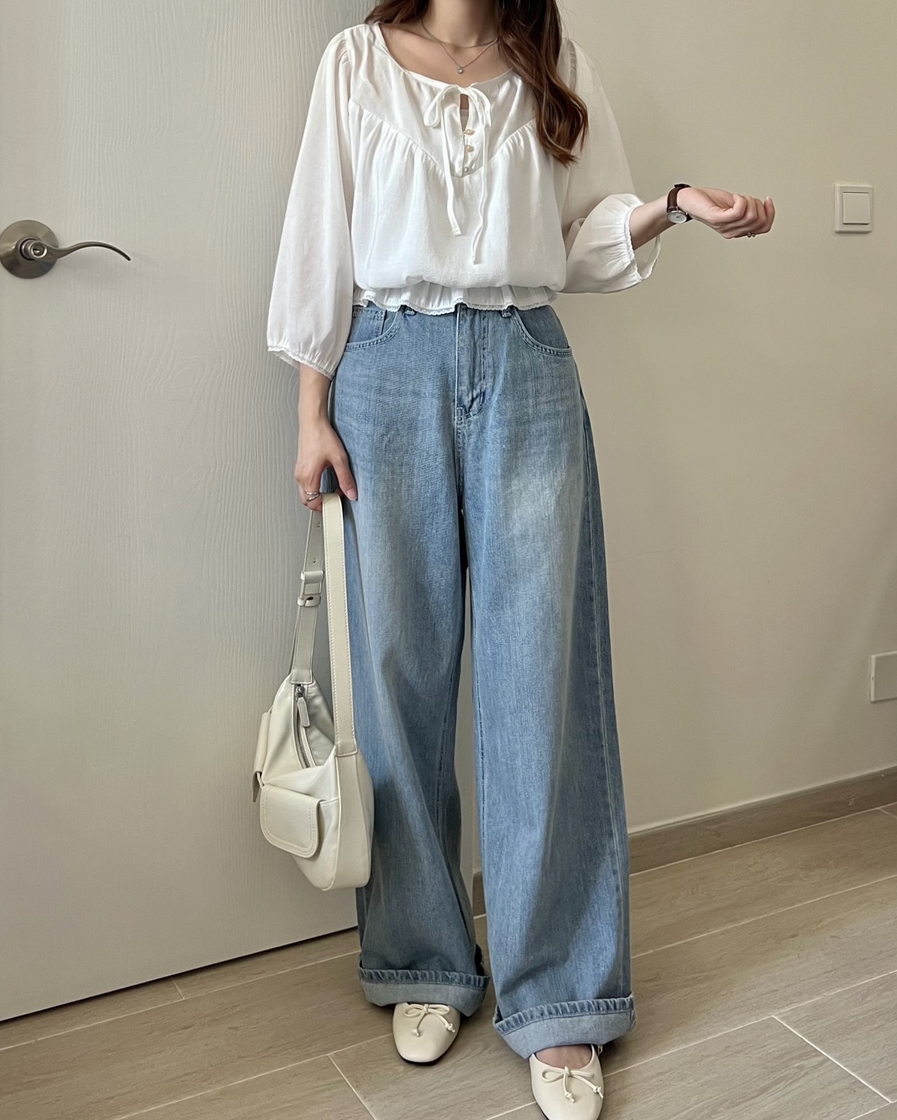 溫柔垂感七分袖blouse