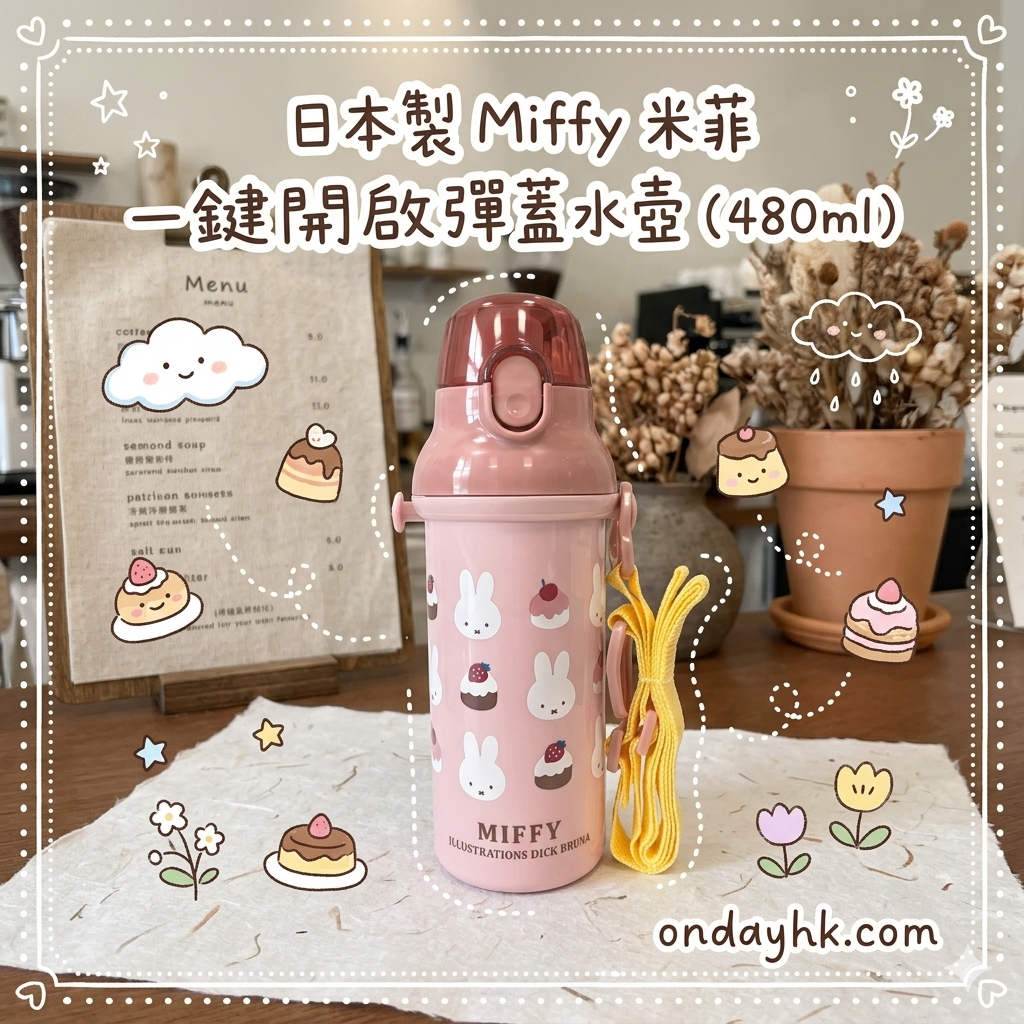 日本製 Miffy 米菲一鍵開啟彈蓋水壺（480ml）