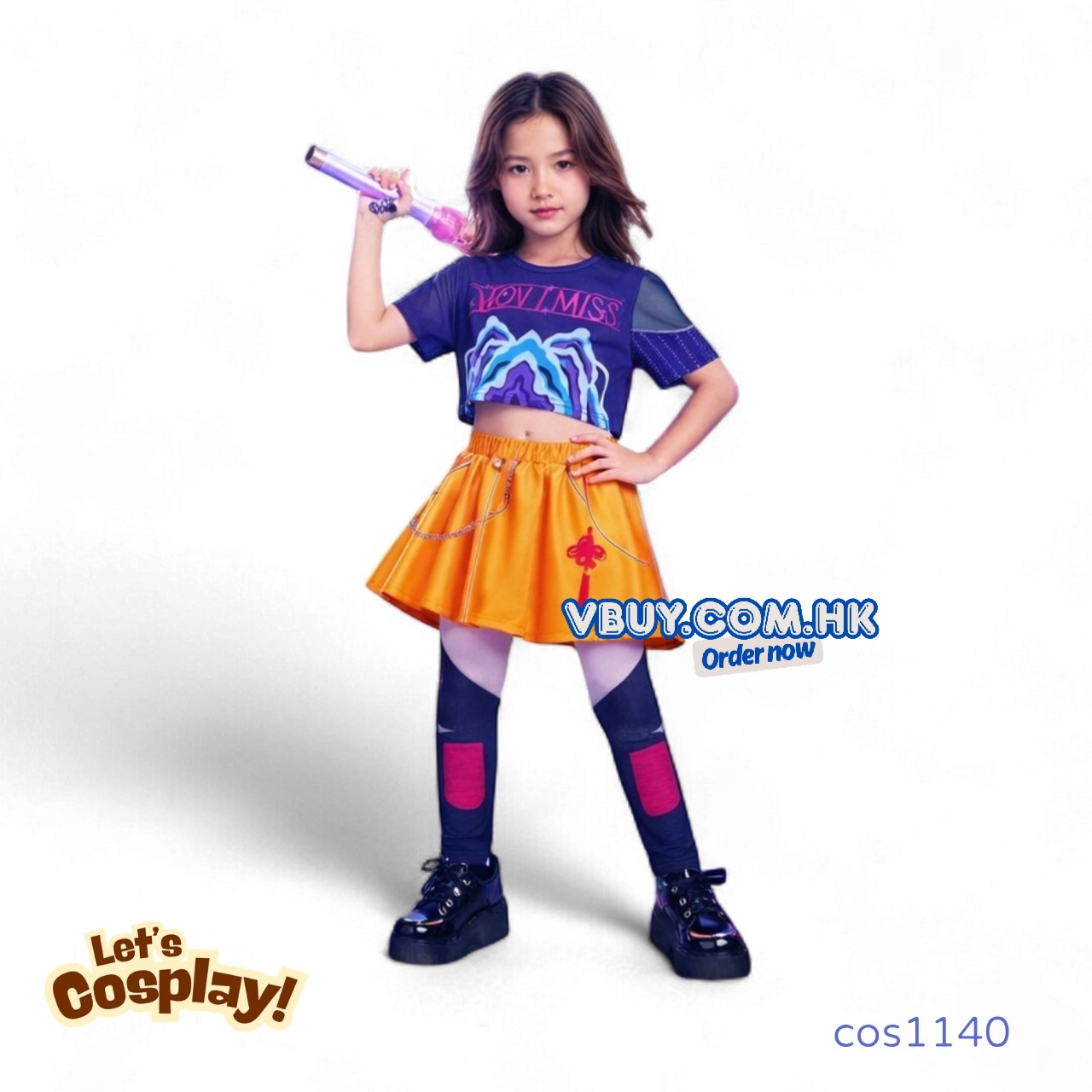 獵魔女團Mira 服裝Kpop Demon Hunters Mira Cosplay 獵魔女團Mira角色服裝 女童角色扮演表演服 生日主角服裝 香港現貨 女童萬聖節服裝 cos1140