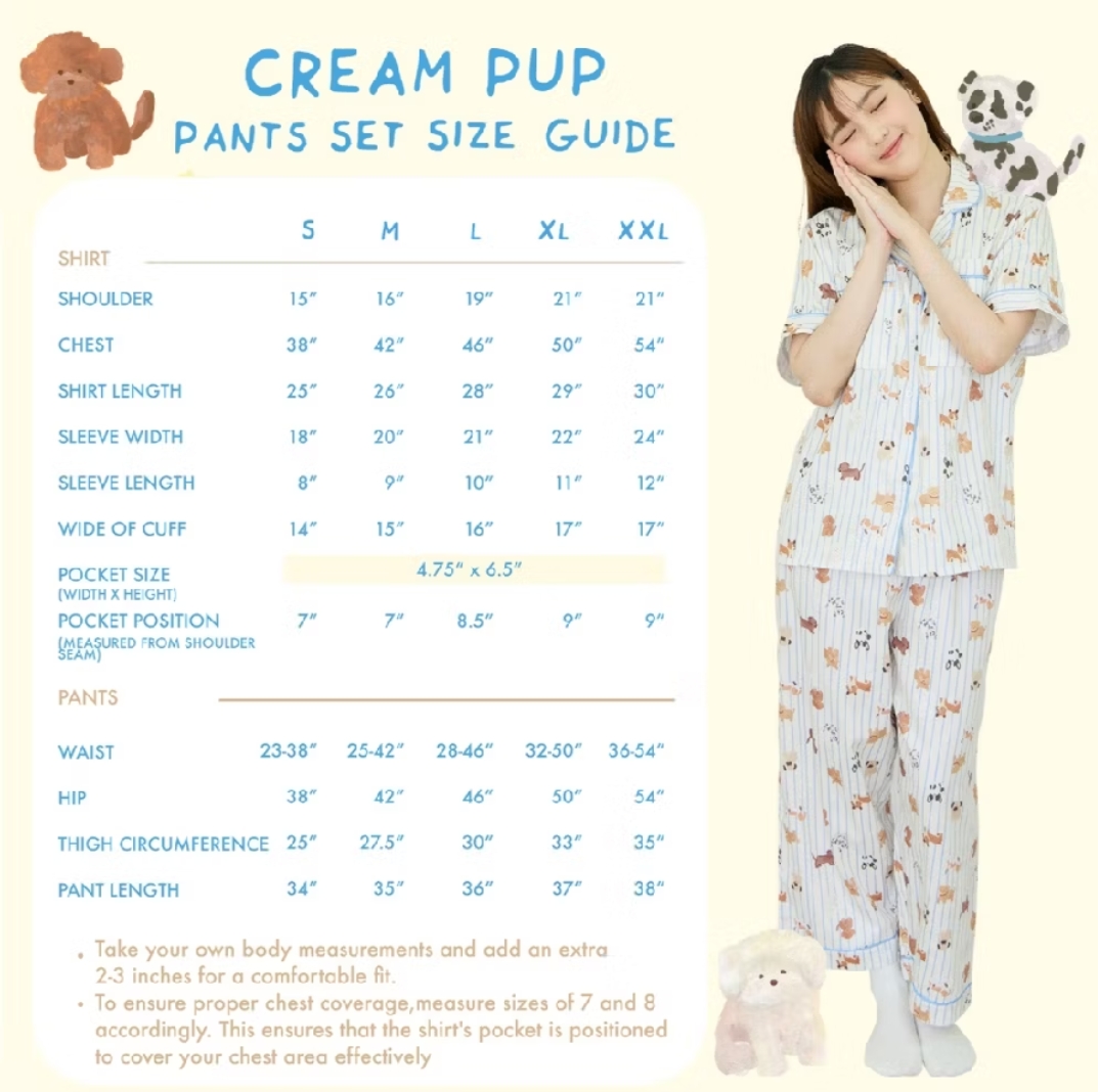 sliptosleep - Cream Pup Pants Set