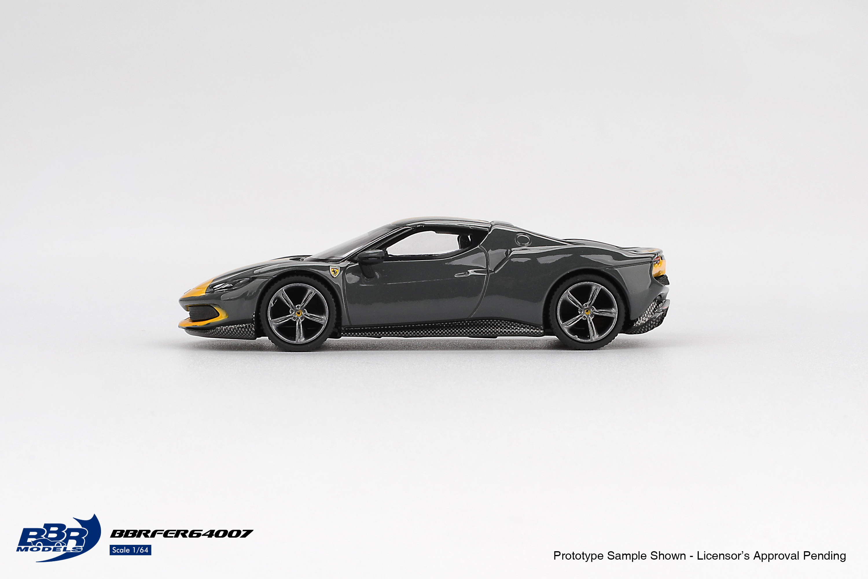 BBR Models 1/64 Ferrari 296 GTB Assetto Fiorano Grigio Scuro - BBRFER64007