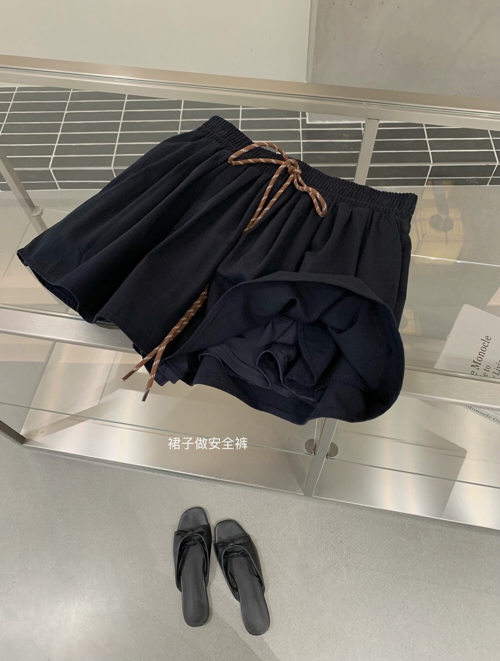 学姐Polo领条纹POLO衫+蓬蓬半身裙两件套套装 Striped T-shirt and Skirt Set