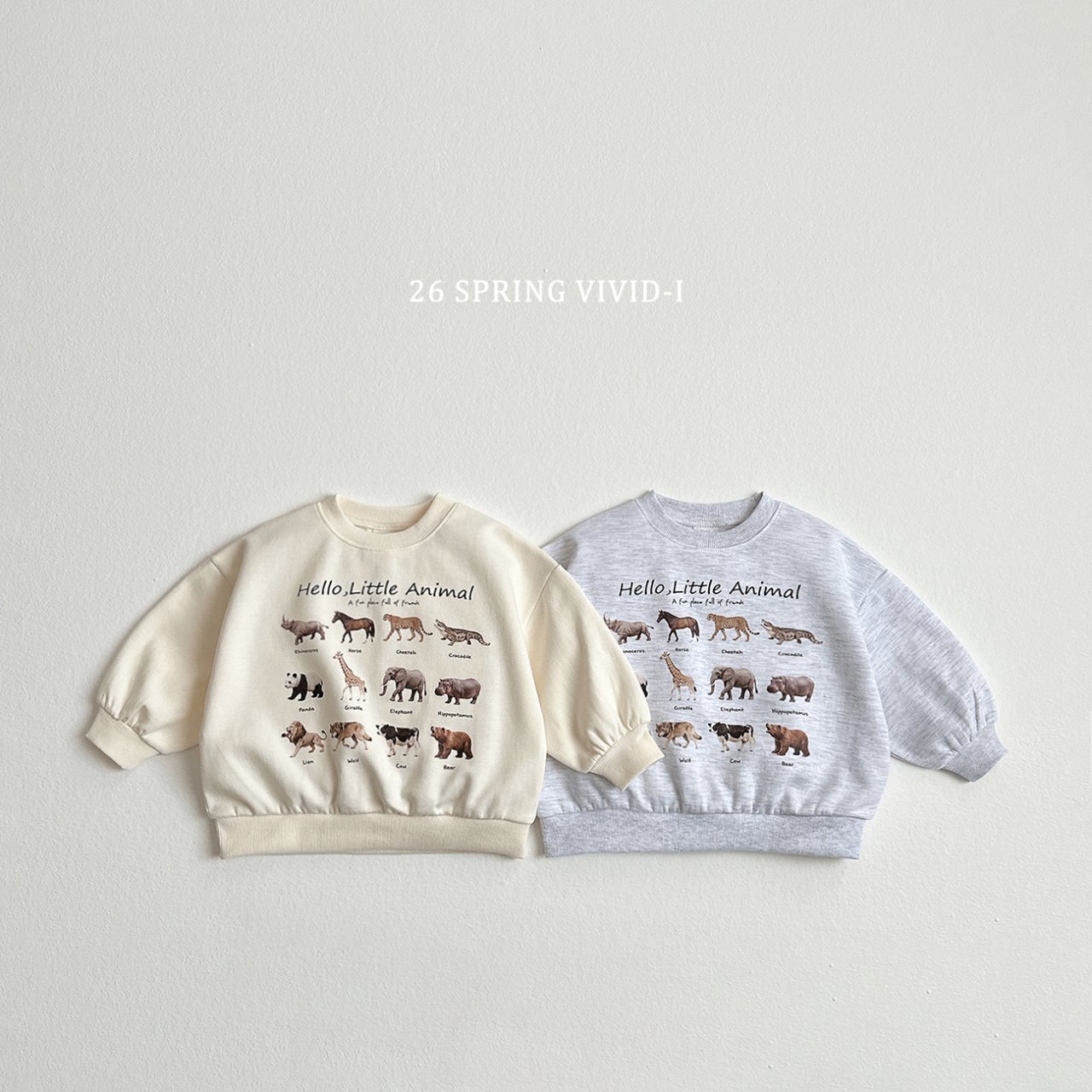 🌸預訂 韓國直送🌸🇰🇷VIVIDI兩色迷你動物印花寬鬆衛衣