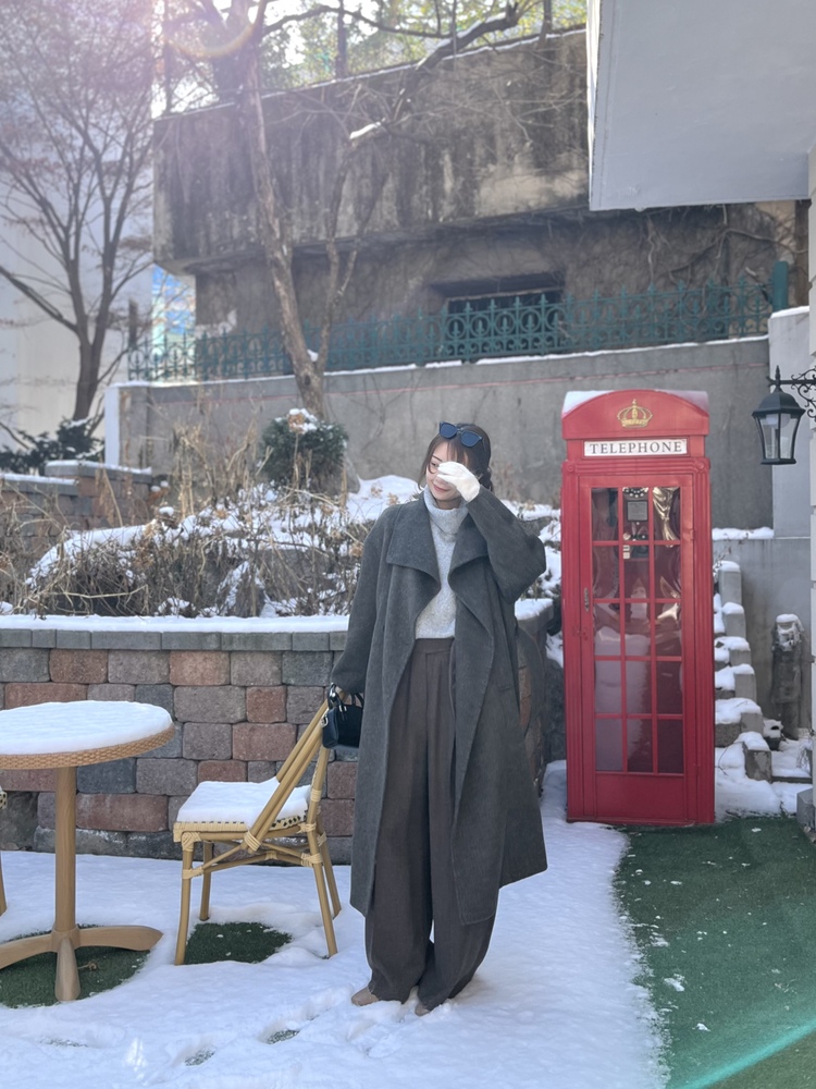 [70% Wool] Parisian Belted Wool Coat (Dark Grey)