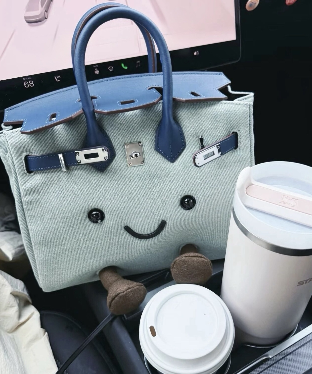 療癒微笑牛仔包(不包括大象掛件)