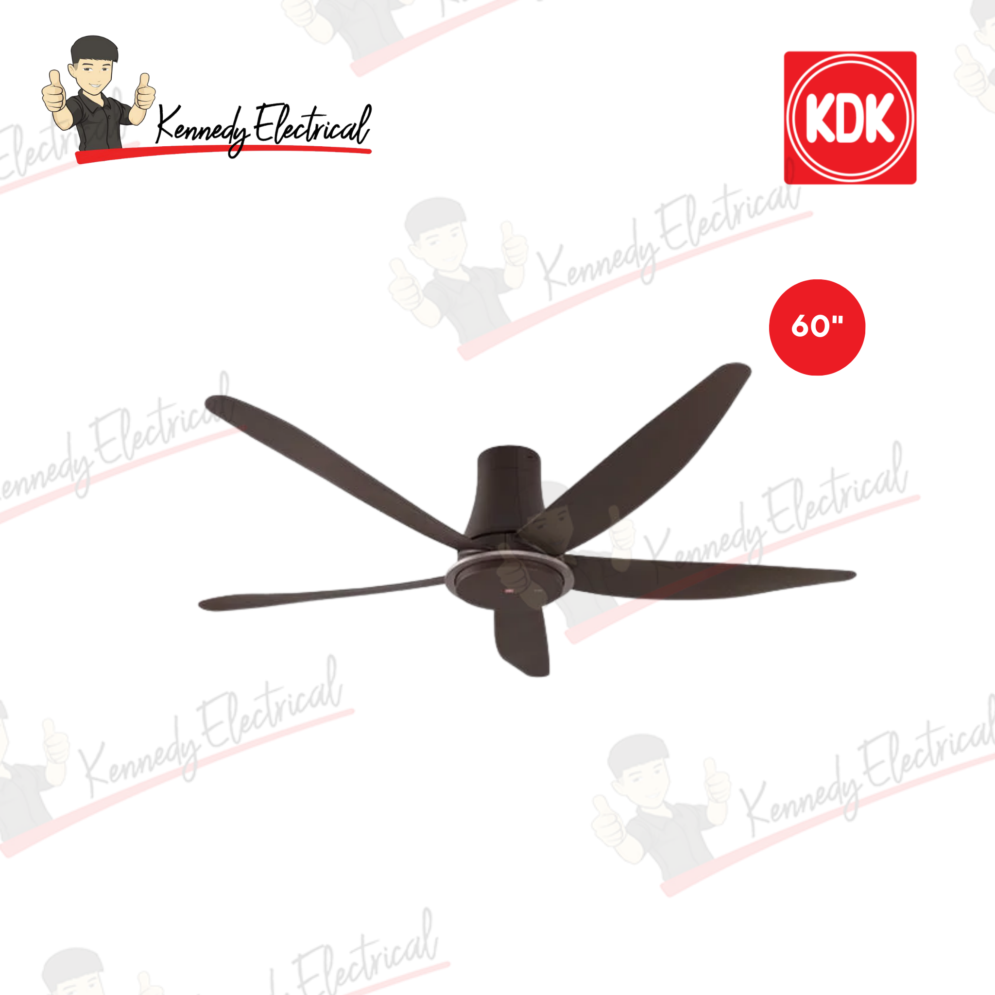 KDK Kaze 60" Ceiling Fan DC Motor Short Rod (K15YX-QBR)