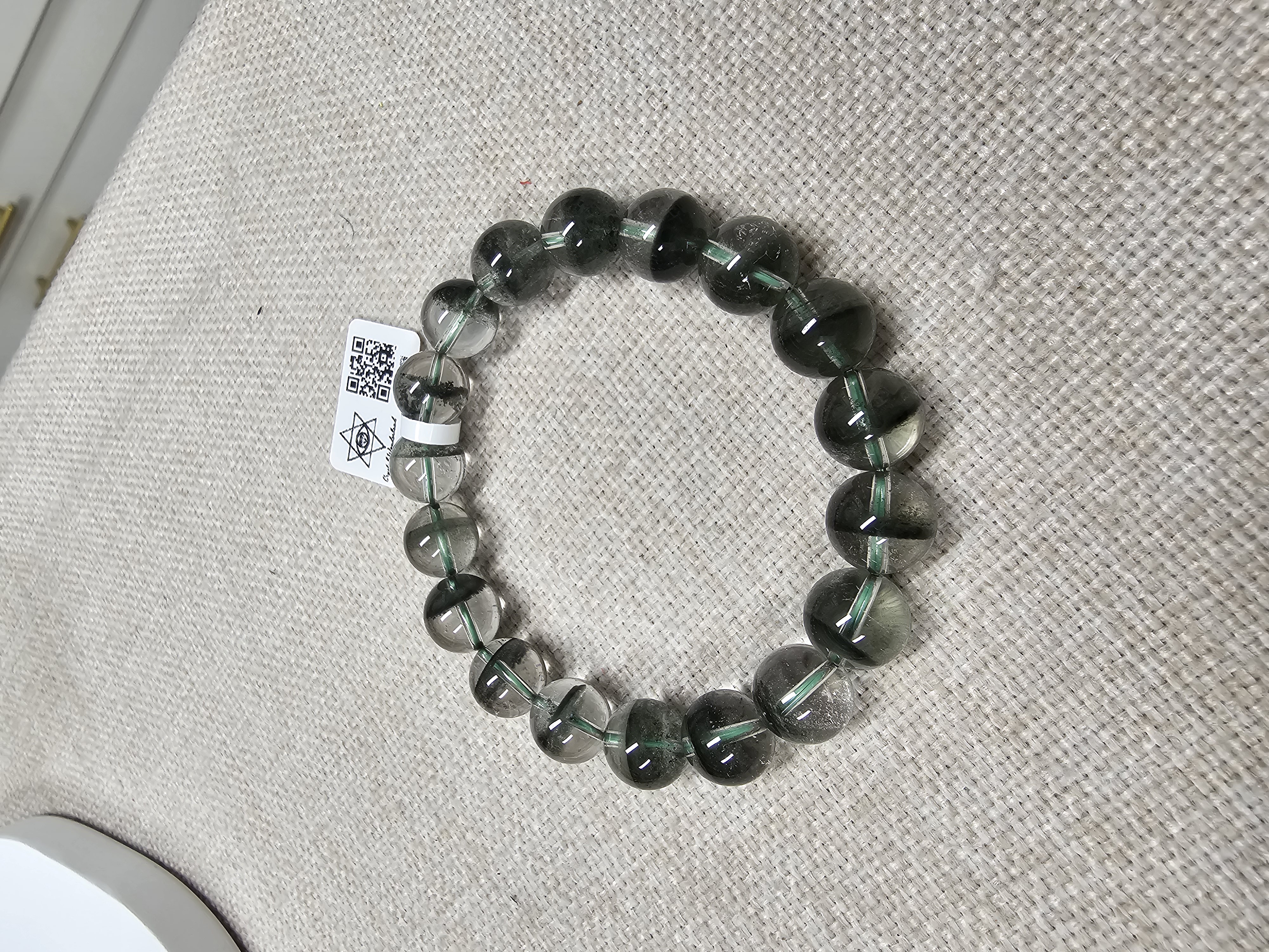 (收藏級)(一線天)高質聚寶盤半盤綠幽靈 11+mm (No.GPQ010)