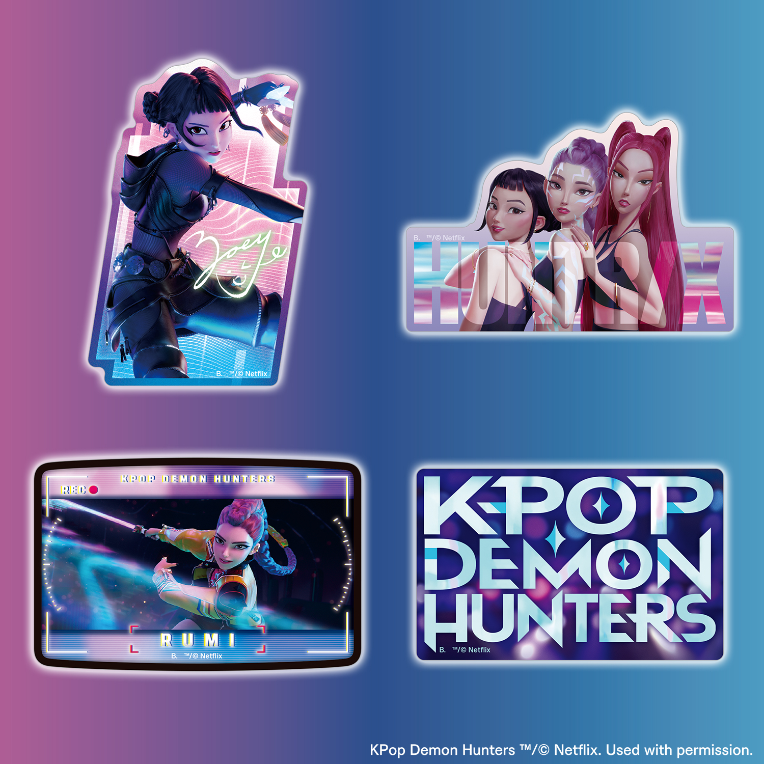 (行版) Bandai Carddass K-POP DEMON HUNTERS 獵魔女團 Die Cut 貼紙 第一彈 (1包4張 / 原盒20包) 