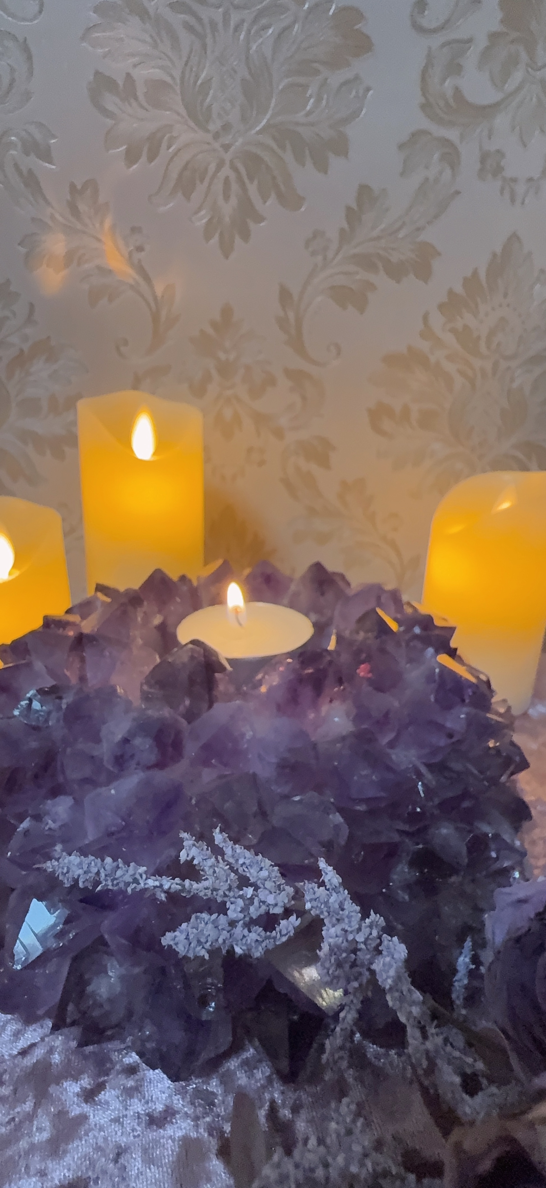 💜【來自巴西的靈魂之光】紫水晶花燭台💜