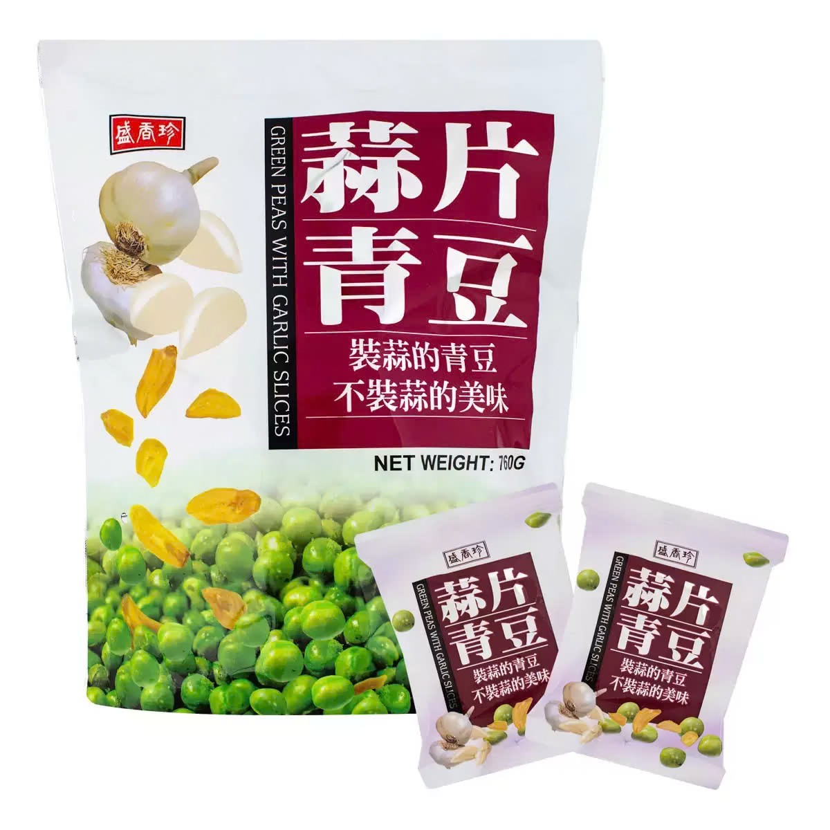 台灣Costco【盛香珍】經典蒜片青豆760g