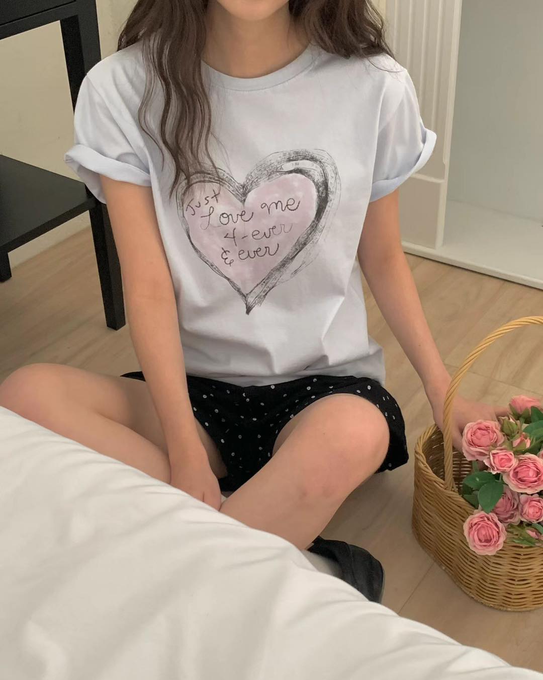 just love me forever print tee