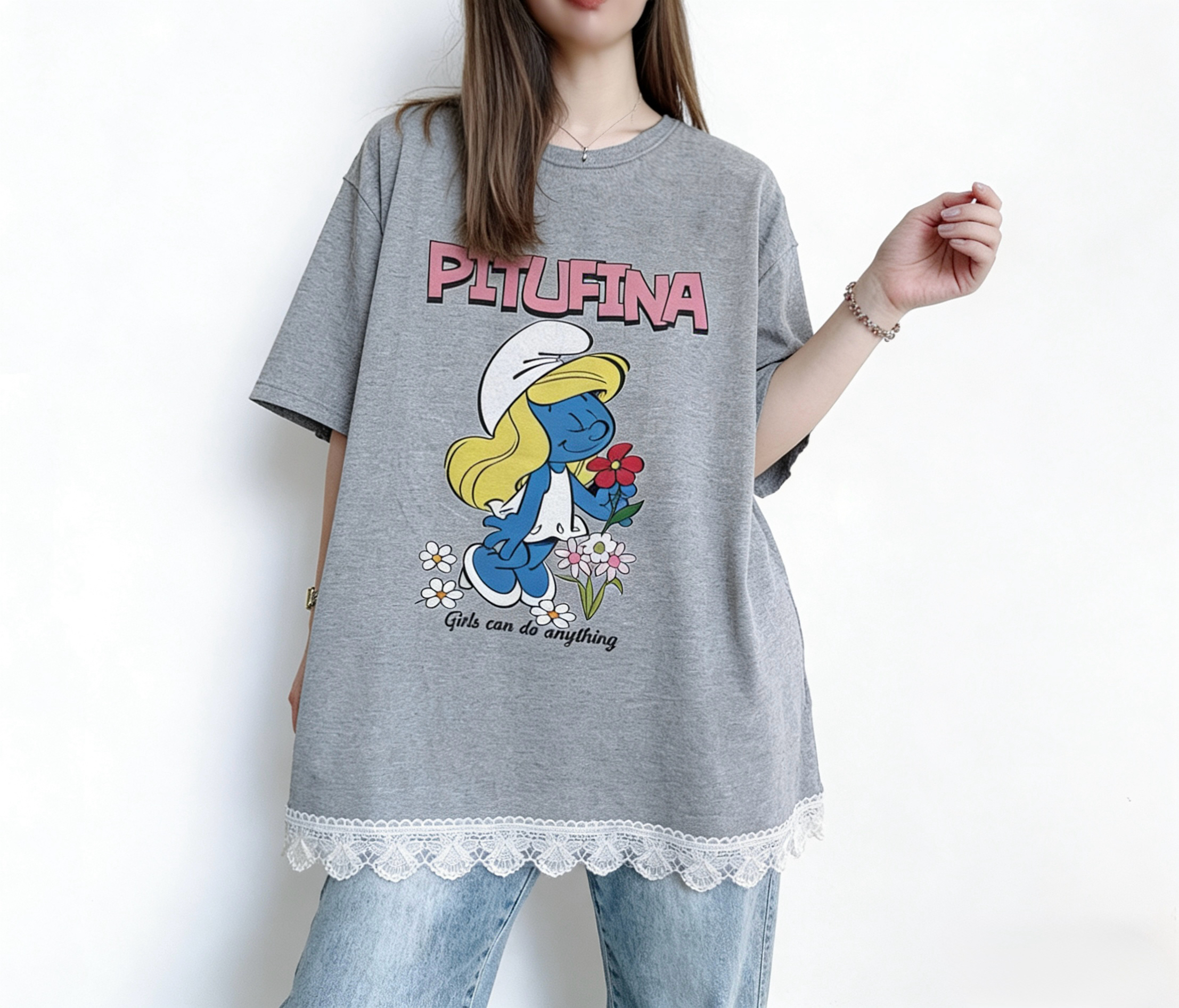 🌼初春優惠🍀 retro卡通LACE Tee