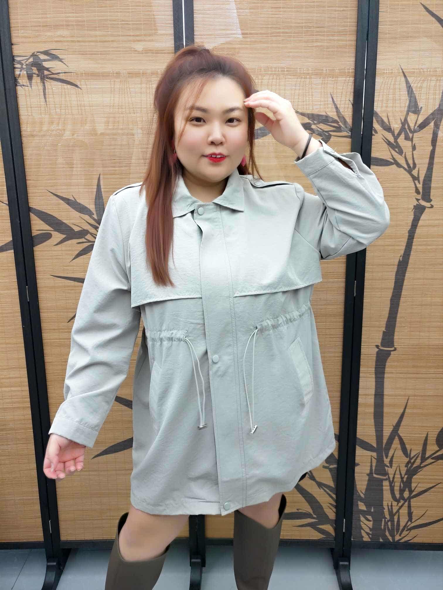 DDF06 8397(B12) 抽绳收腰风衣外套