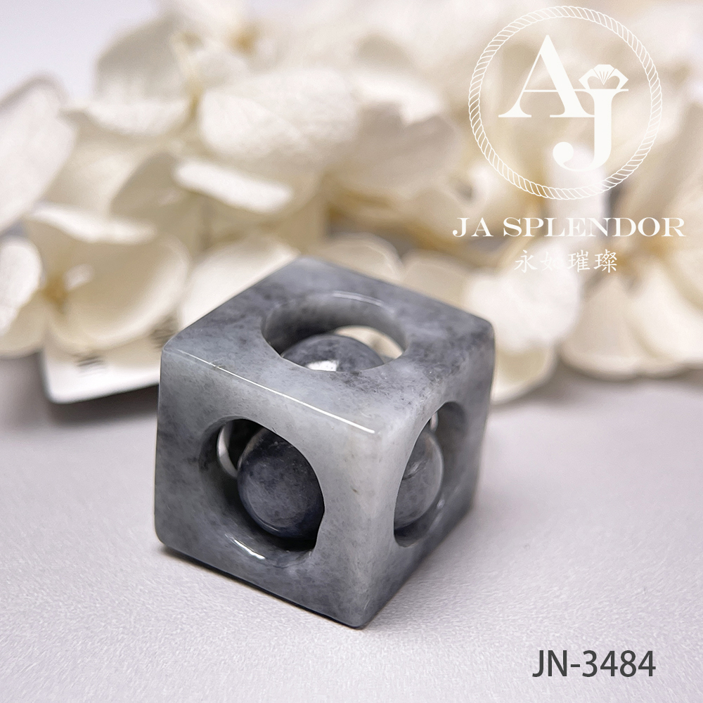 JN-3475/81/82/84 天然翡翠A玉 烏鷄招財進寶骰子吊墜
