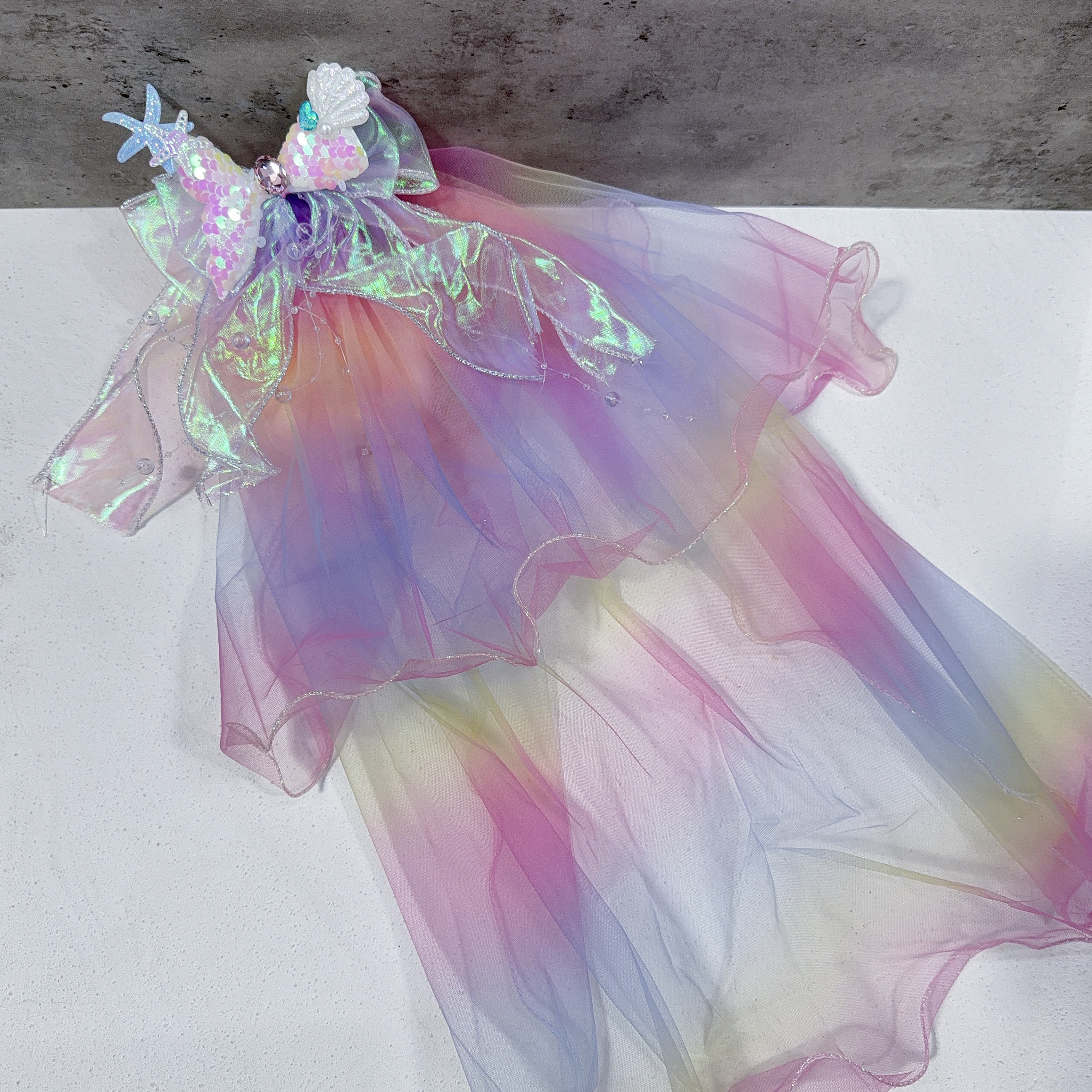 Mermaid Long Hair Veil (Clip-in Style) 美人魚長頭紗 - 髮夾款