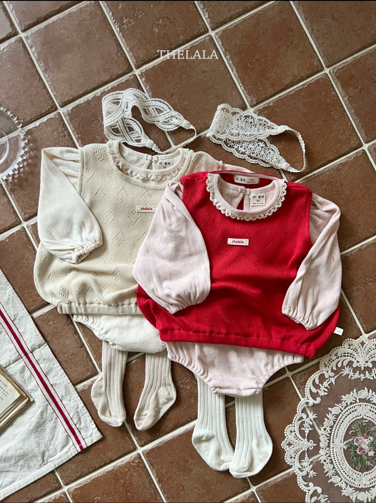 🌸預訂 韓國直送🌸🇰🇷THELALA兩色標籤通花背心胸衣