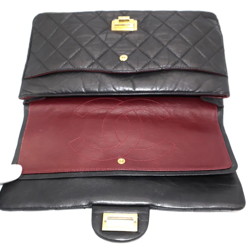 Chanel Matelasse 2.55 Maxi Double Flap Double Chain Shoulder Bag