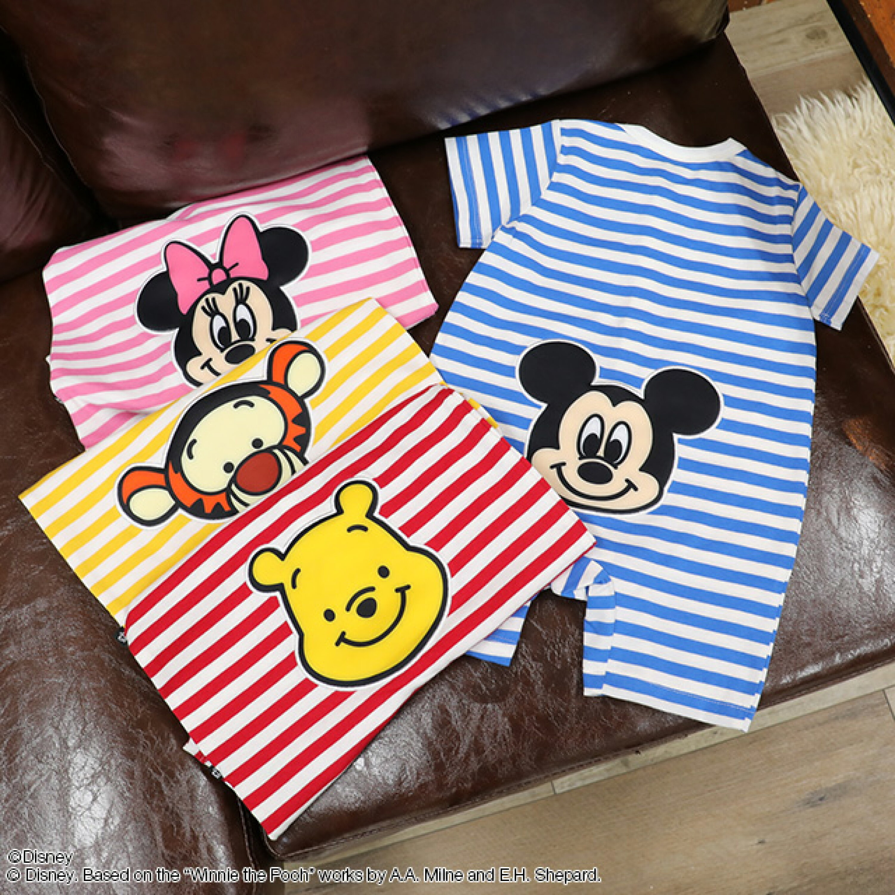 🇯🇵預訂 日本直送🇯🇵Babydoll x Disney六色臀部人物大貼花條紋短袖連身服