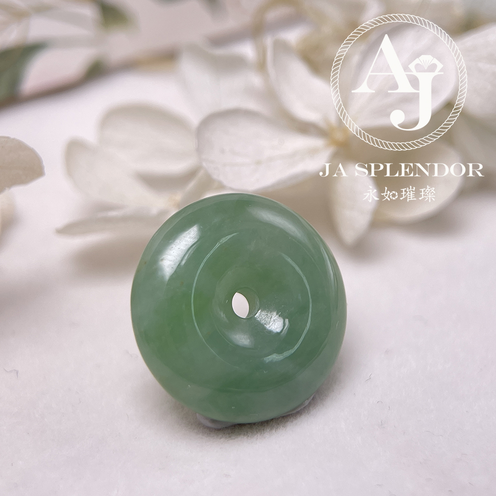 JN-182 天然翡翠A玉 冰潤甜綠平安扣