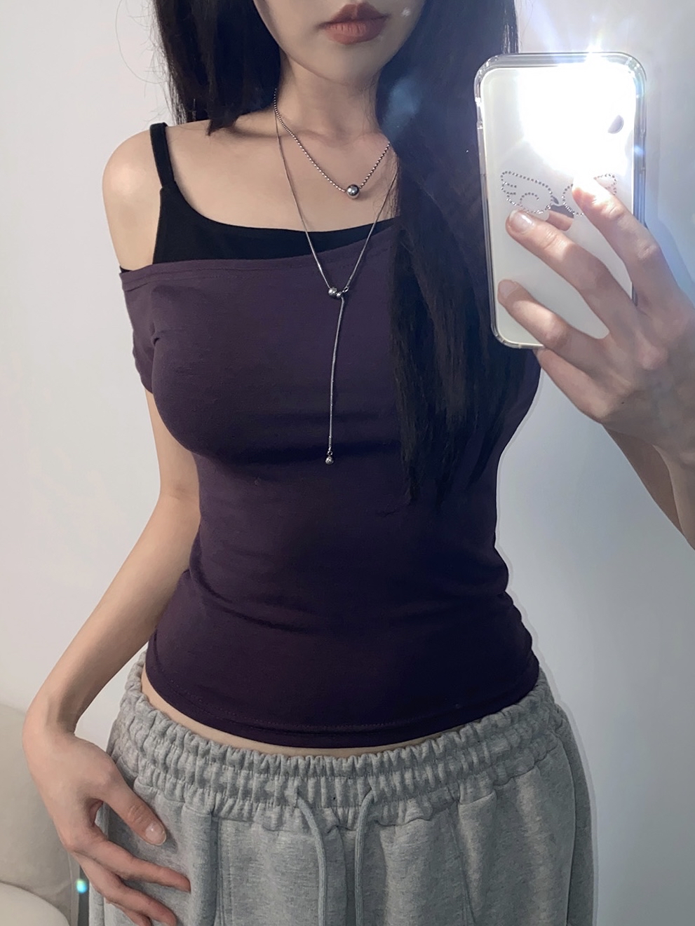 Asymmetrical Off-Shoulder Layered Top