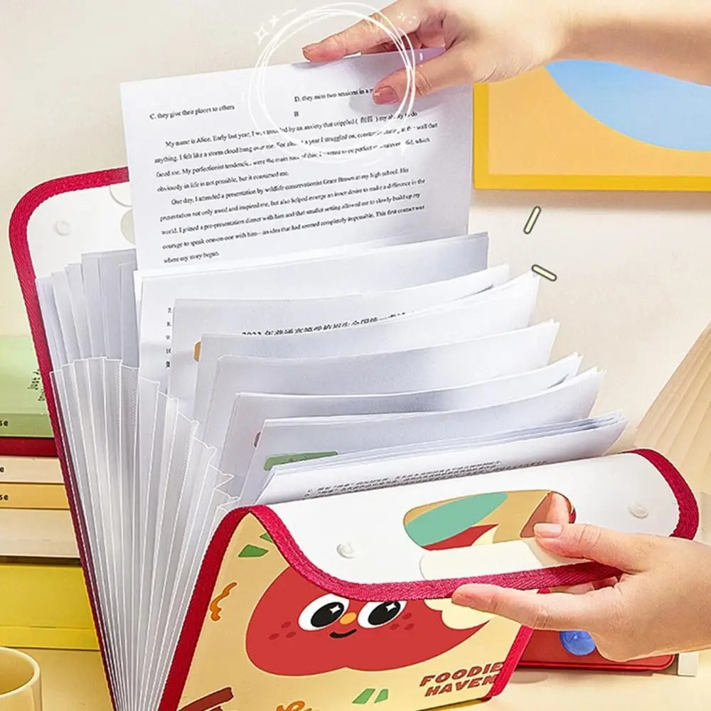 學生試卷夾 文件袋 文件夾 學習用品 分類收納袋 分類風琴包 [平行進口] HK2739