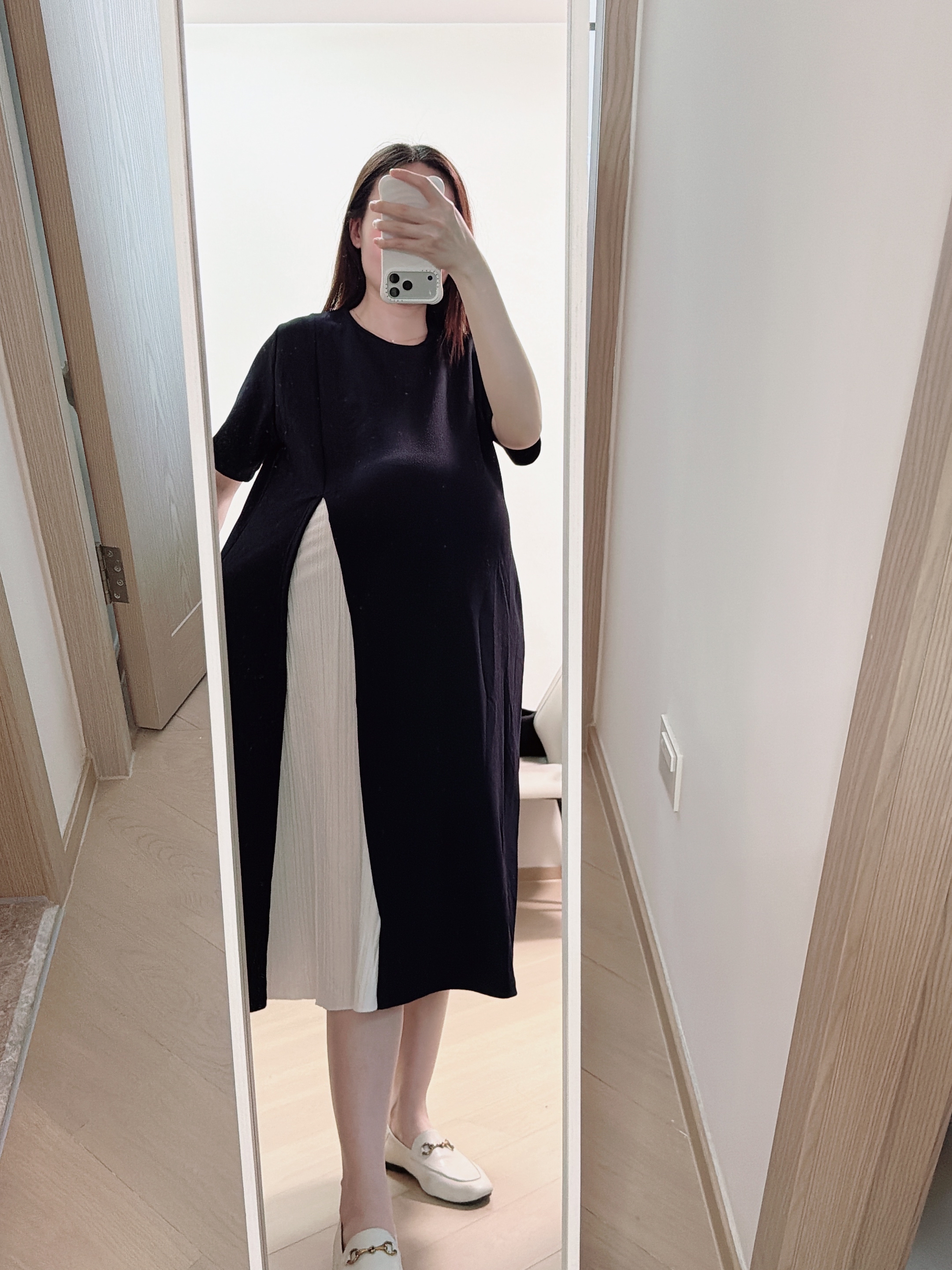 Pleated Chiffon Dress