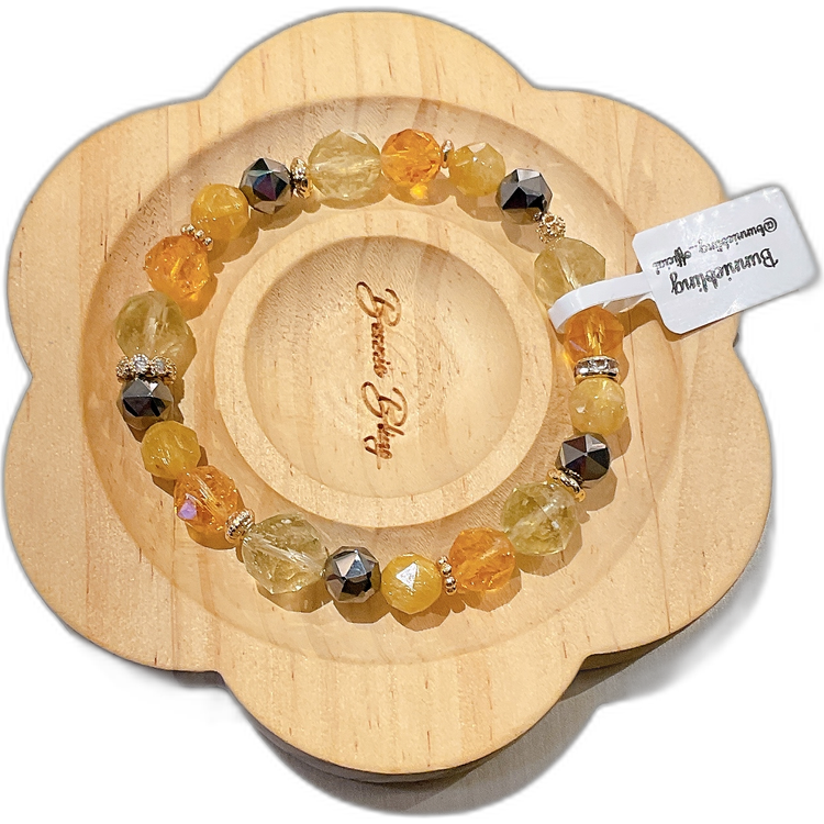 【金色聖光•豐盛顯化】隕石金髮晶能量手鏈✨