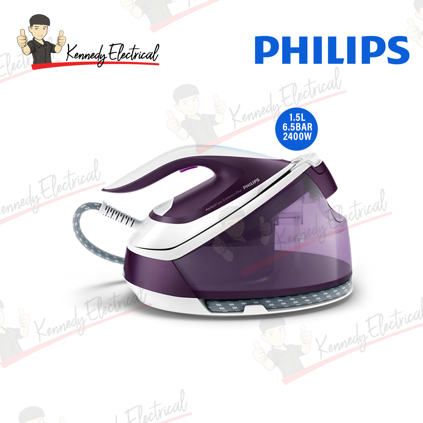 Philips PerfectCare Compact Plus 2400W Steam Generator Iron with Board (GC7933/36)