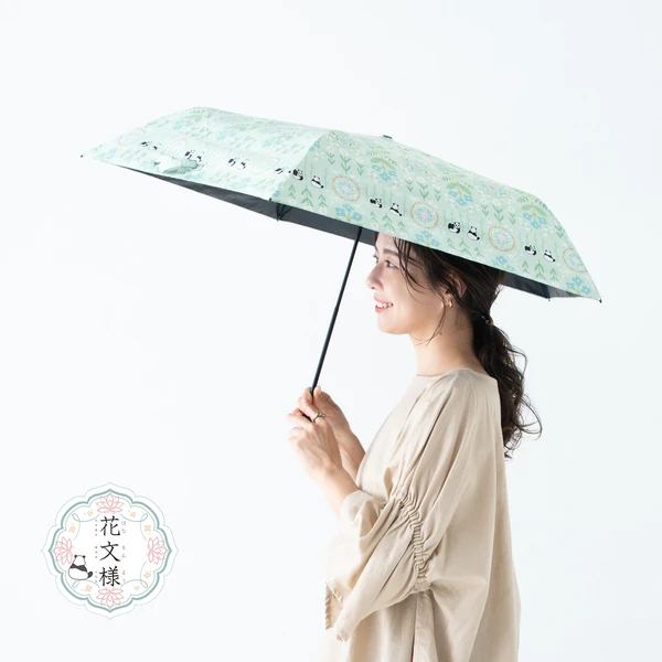 日本花文樣50cm熊貓輕量迷你傘