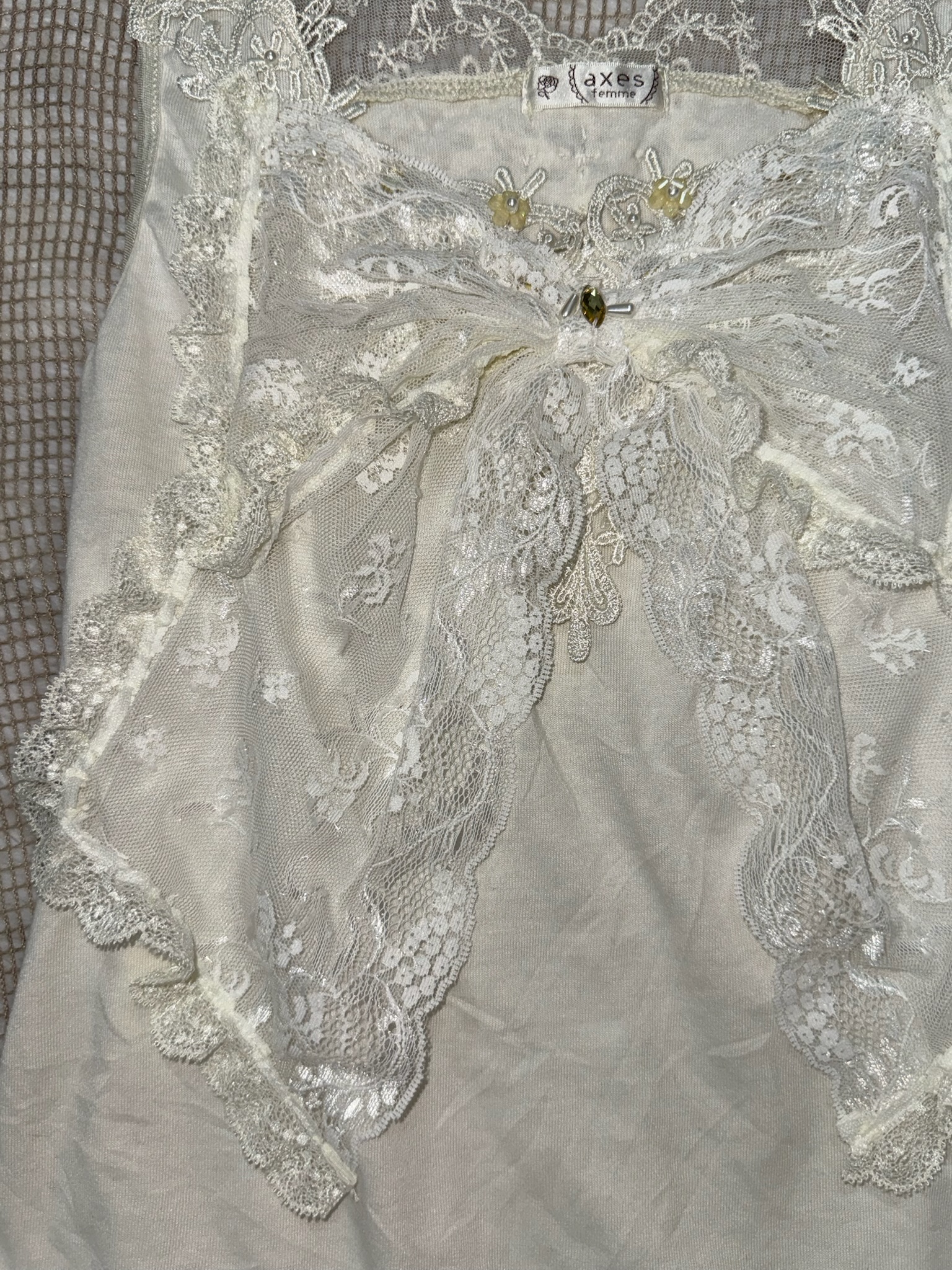 Axes Femme Dollcore Big Bow Layered Lace Hem Tunic Tank